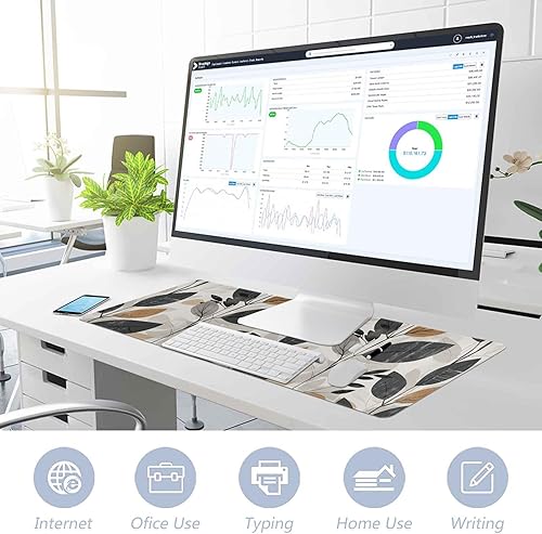 Miniatura 4 de ALAZA Retro Leaf Large Gaming Mouse Pad Big Mousepad Mice Keyboard Mat with Non-Slip Rubber Base for Computer Laptop Home & Office, 31.5 X 11.8 inch