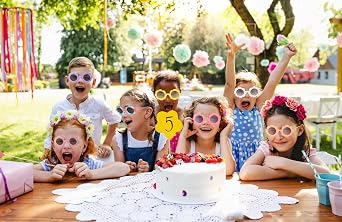 Mdvora 2/4/8/12/24 Pack Round Flower Sunglasses Set, Outdoor Kids Sunglasses Kit
