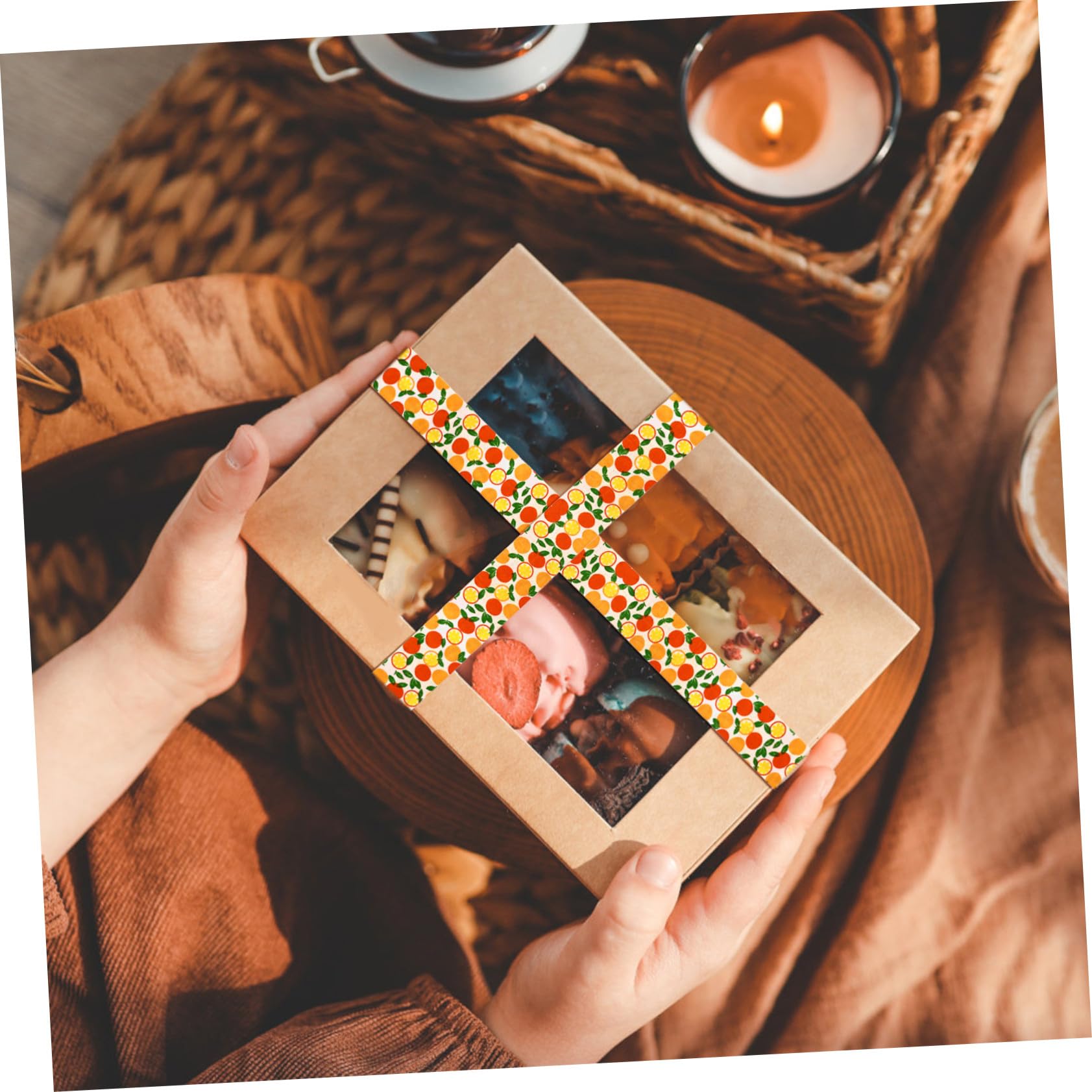 4 Rollen Sommerliches Stoffband mit Fruchtigem Melonenmuster in Verschiedenen Breiten Weiches und Robustes Nylongarn für Geschenkverpackung Blumensträuße und DIY Dekorationen
