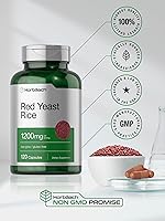 Vista 6 de Horbäach Arroz de levadura roja 1200 mg 120 cápsulas Suplemento sin OMG, sin gluten
