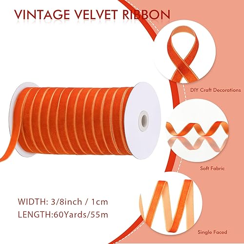 Miniatura 414 de Chuangdi 3/8 pulgadas, 60 yardas, cinta de terciopelo azul verde azulado de Navidad, cintas anchas de terciopelo vintage para adornos de árbol