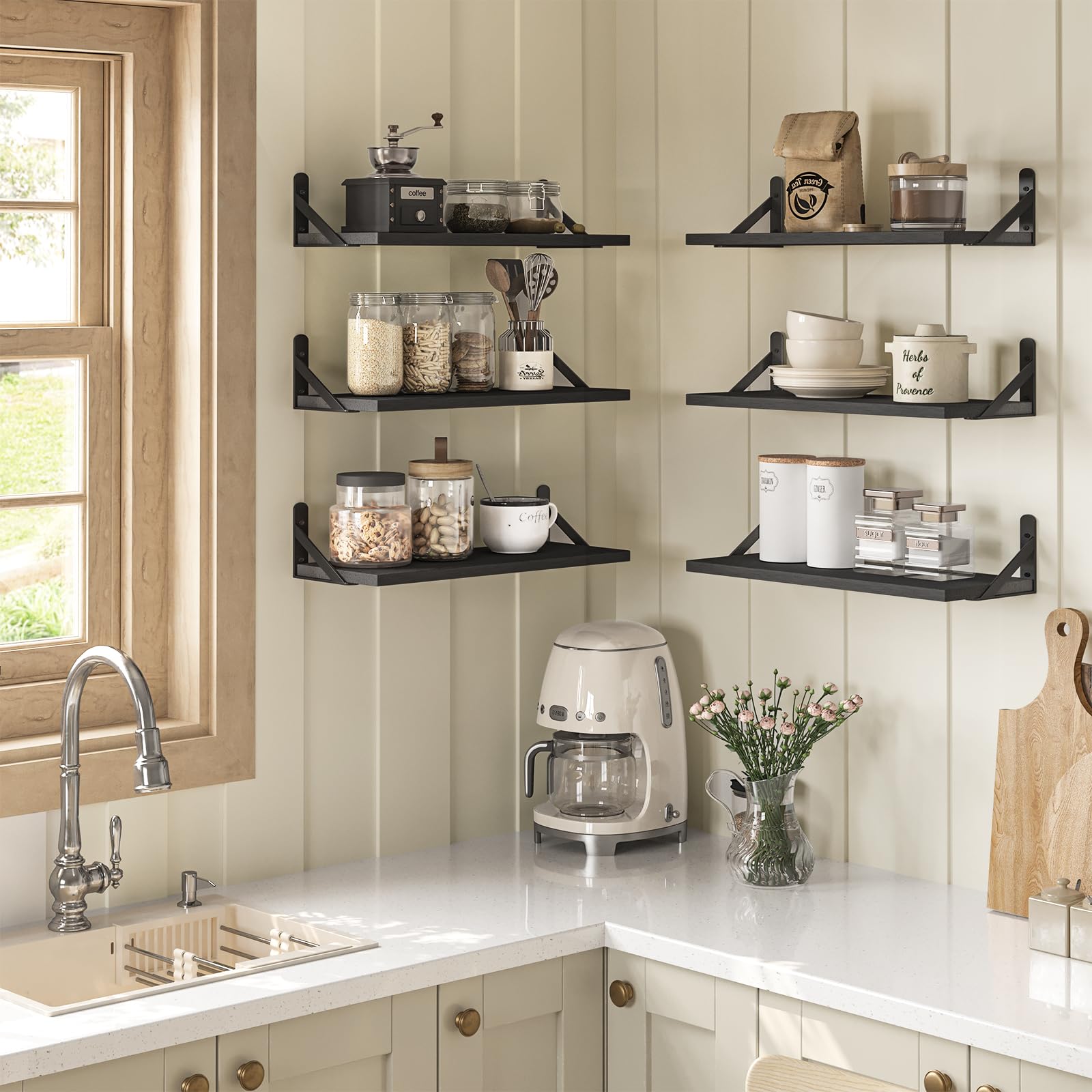 Snapklik.com : YGEOMER 16.5 Inch Floating Shelves For Wall, Farmhouse