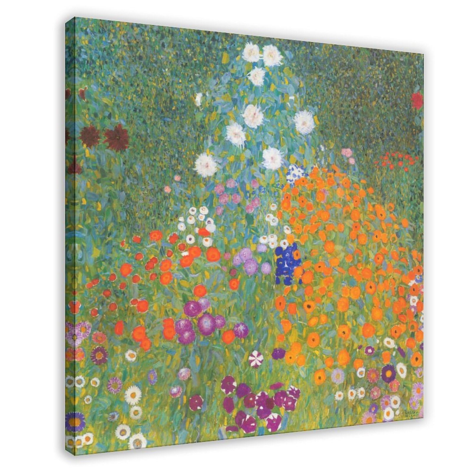 Toile Gustav Klimt Jardin Fleuri - Décoration murale salon et cadre bureau - 6