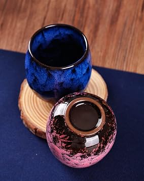 WHJY Ceramic Chinese kung fu tea cup, Japanese tea cups, Yerba mate cup set of 4, 150ml/5oz