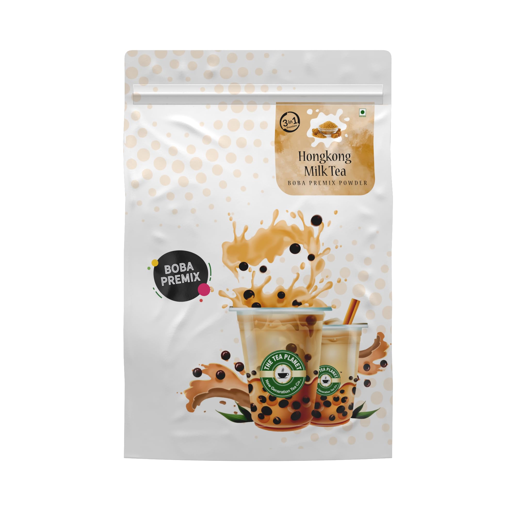 Tea Planet Hong Kong Milk Bubbletea Mix – Vegan-Friendly Boba Premix for Smoothies, Milkshakes, Desserts, and DIY Bubbletea | Non-GMO, Authentic Hong Kong milk tea Powder,(1000gms, Hongkong Milk Tea)