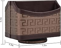 Vista 4 de Soporte de control remoto de cuero giratorio en 364°, organizador de mesita de noche para teléfono, caja de almacenamiento para suministros