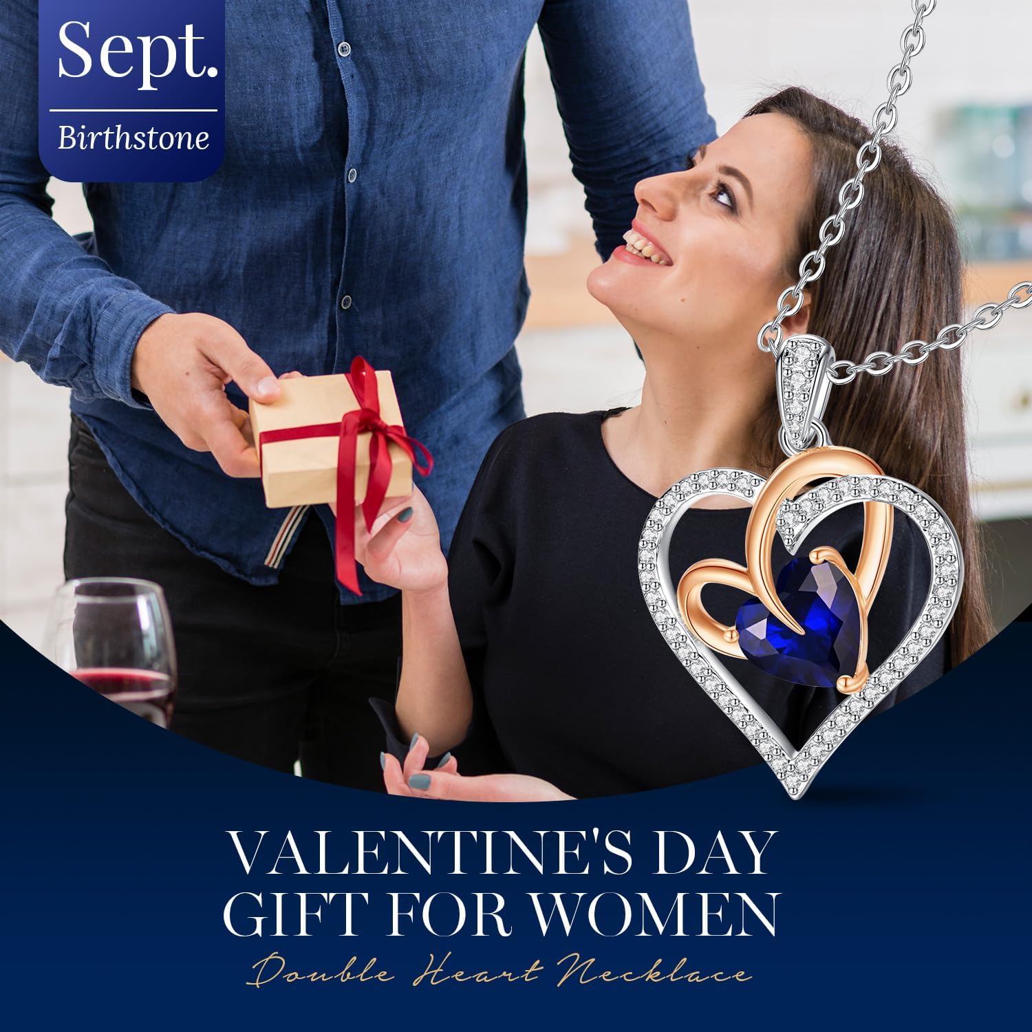 OOBEE Valentines Day Gifts for Her Moissanite Love Heart Pendant Necklaces for Women 925 Sterling Silver with Birthstone Zirconia, Ideal Birthday Anniversary Mothers Day Christmas Jewelry Gifts for Wife Mom Girlfriend - Image 4