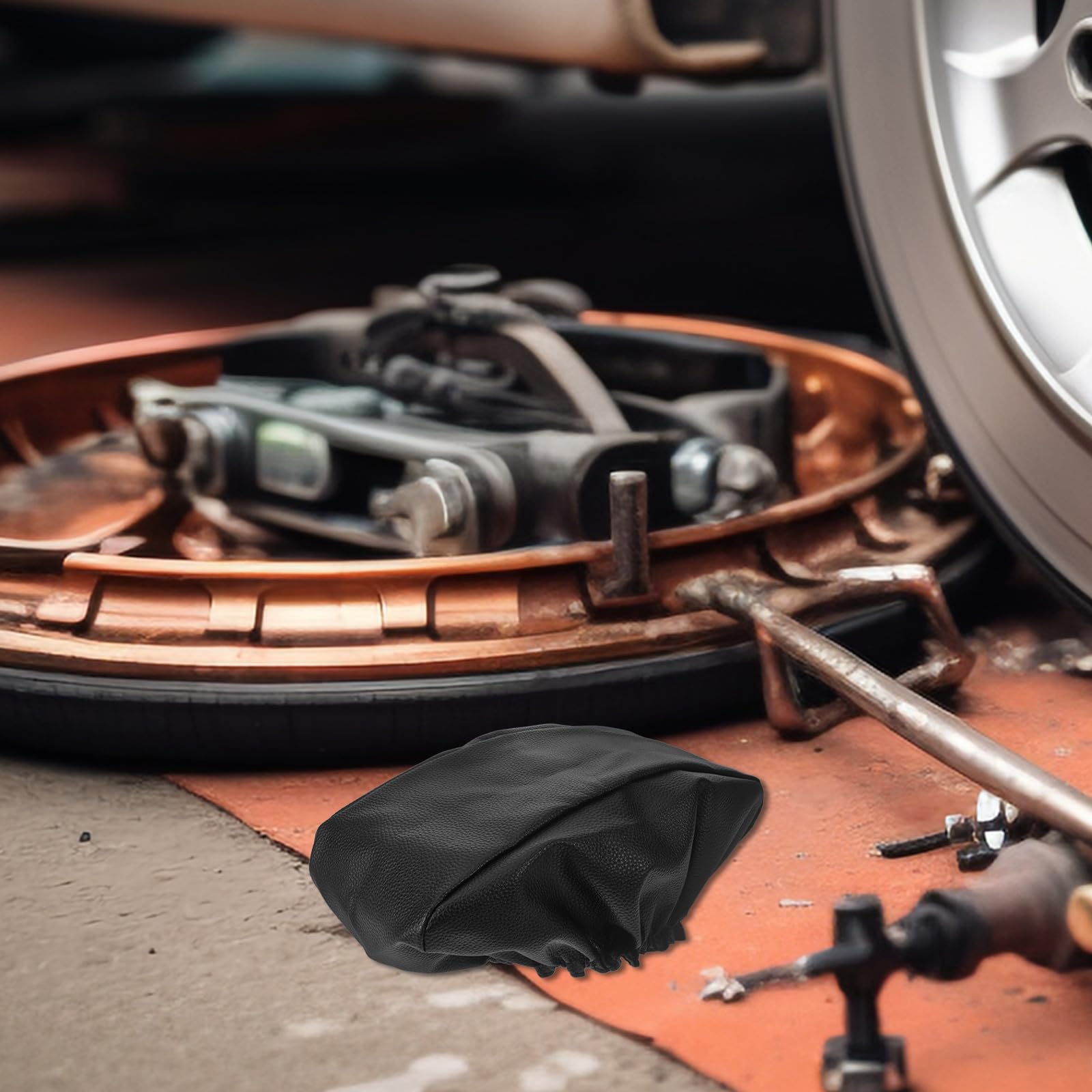 Copertura Protettiva in Finta Pelle e Poliestere Auto per Verricello Elettrico Resistente all'Acqua e Raggi Solari, Protezione Completa per Uso Esterno