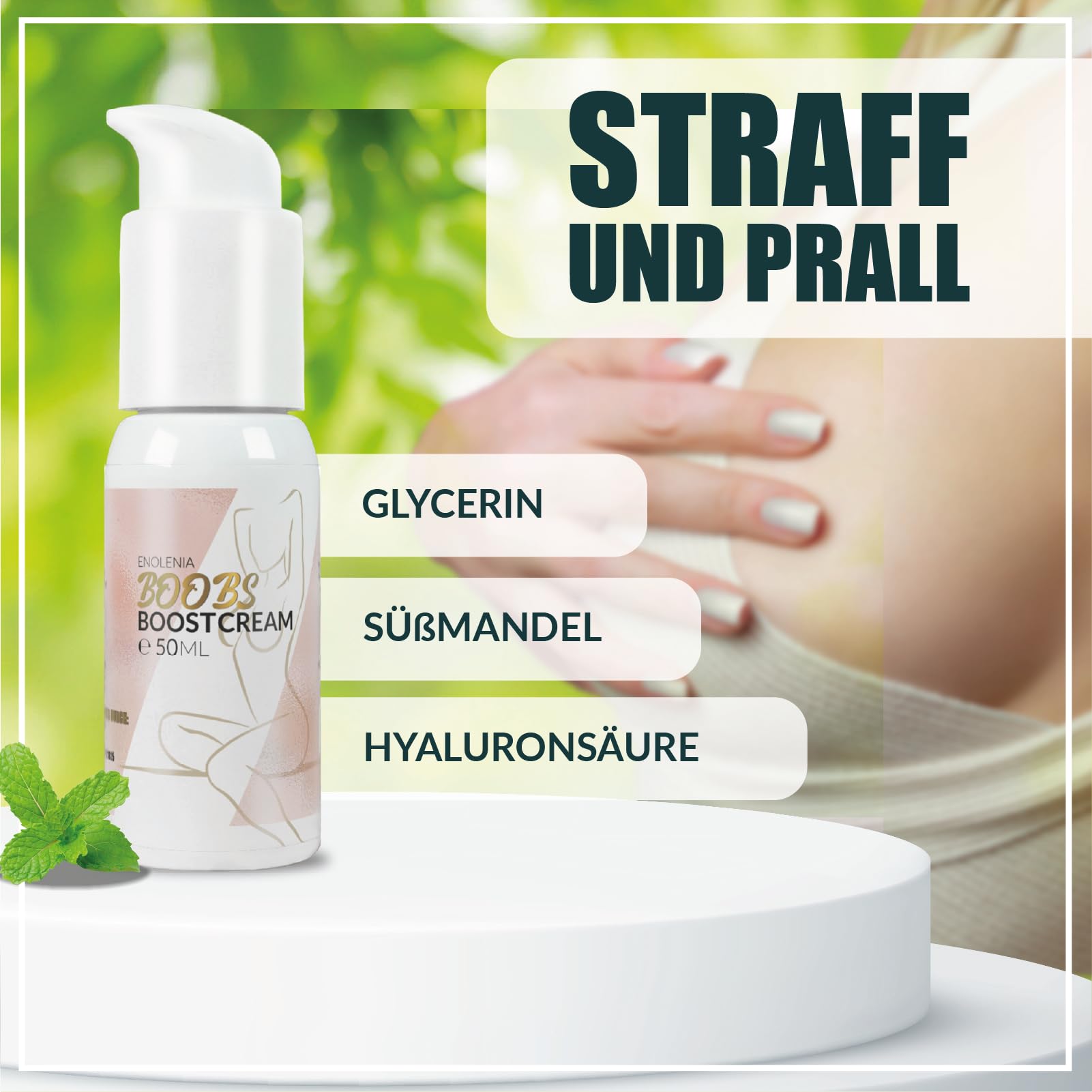 Enolenia® BoobsBoost Cream - Crema para Aumento y Levantamiento de Senos - Push Up y Crema Nutritiva para Pechos Más Llenos y Firmes