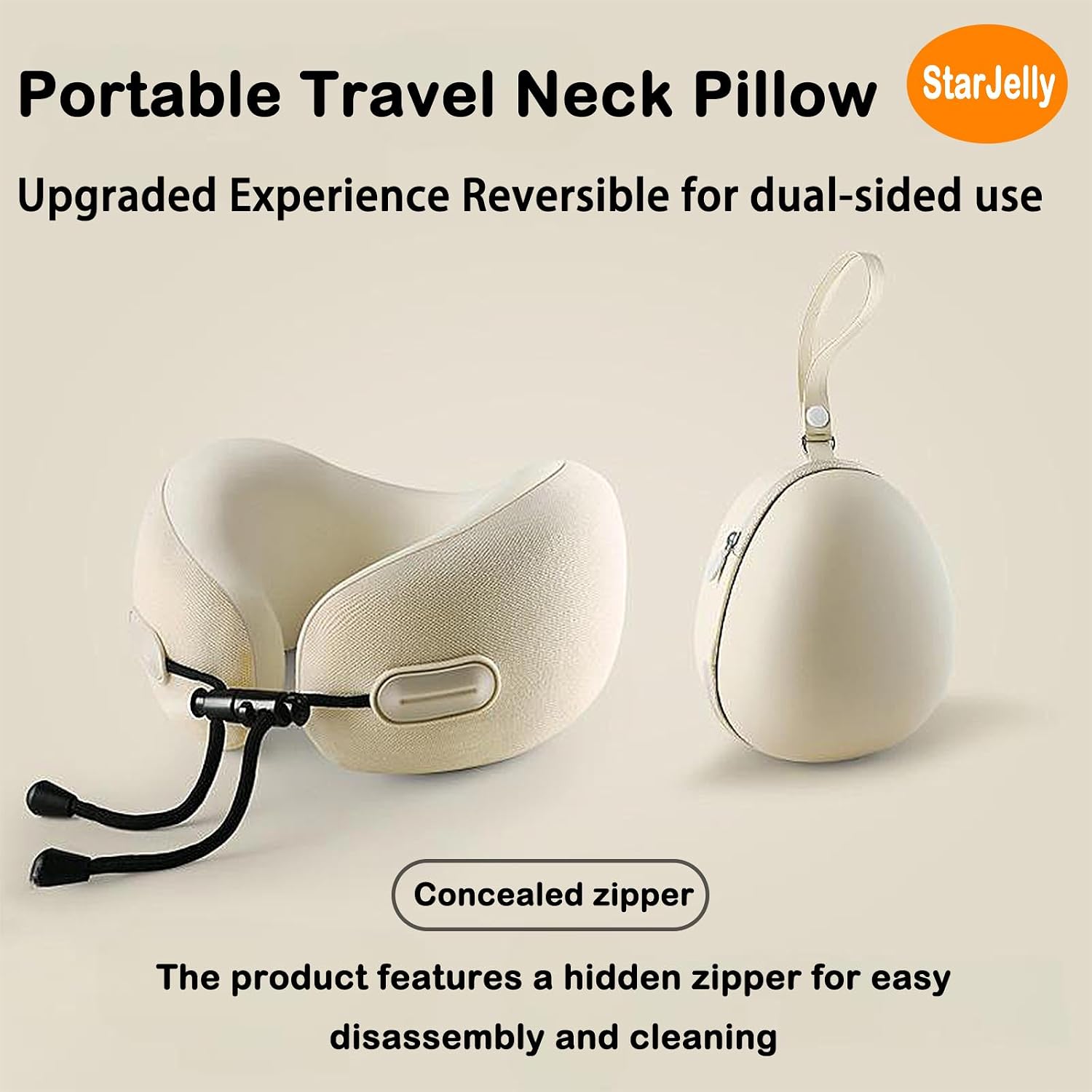 Ergonomic Memory Foam Travel Neck Pillow, 360° Full-Circle Support, Reversible & Machine Washable, Breathable Skin-Friendly Fabric with Portable Storage Case, Ideal for Airplanes, Cars. (Purple)