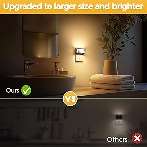 L LOHAS LED Night Lights Plug into Wall, 2 Pack Modern Night Light with Dusk to Dawn Sensor, Dimmable Plug in Night Light, Adjustable Brightness, 3000K Soft White for Bedroom Bathroom Hallway