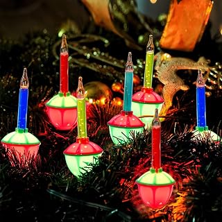 Bokoiuu Christmas Bubble Lights, 2 Pack Christmas Traditional Multicolor Bubble Lights, 11ft Vintage Bubble Lights with 8 Multicolor Bubble Lights (1 Spare), UL Listed, C7/E12 Base, Green Wire