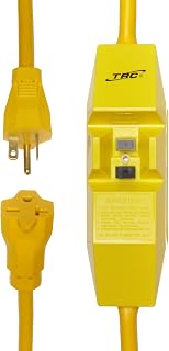 TRC 26000-016 GFCI In-Line Cord Set, 240V/20A, 12/3 AWG Gauge, 6' Length