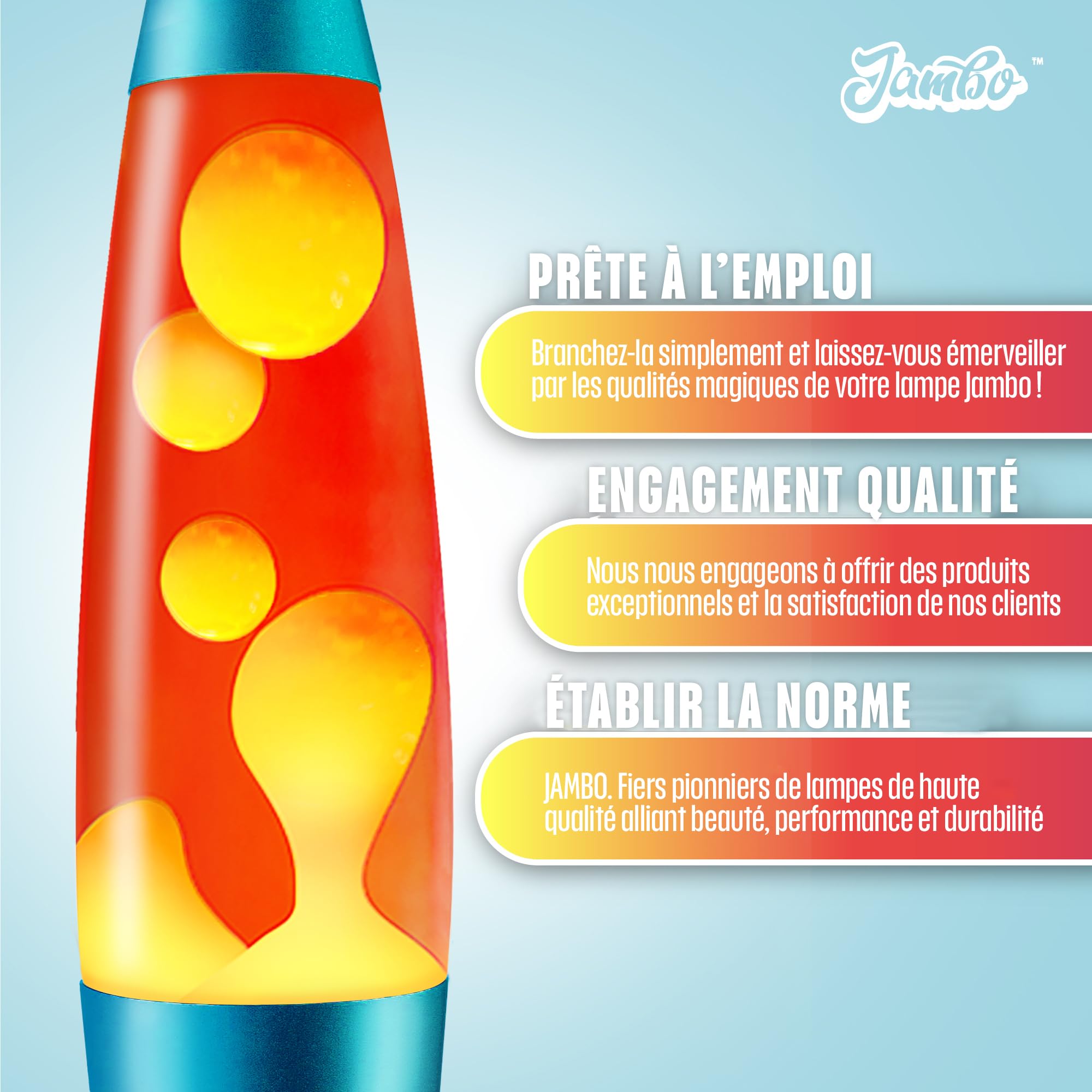 Jambo Lampe 16'' Rouge Cire Jaune Orange Lumière Liquide Relaxante Veilleuse Décoration Maison Salon Bureau Chambre