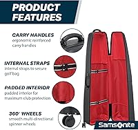 Vista 5 de Samsonite Tour Classic Golf Hard Case Golf Travel Bag, Lightweight & Durable ABS Shell, 360 Degree Multi-Directional Wheels