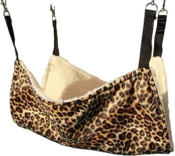 Pet Cage Hammock, Polyester Leopard Print Design Small Pet Animal Small Dog Puppy Cat Kitty Kitten Ferret Hanging Hammock Bed Sleepy Pad Comforter (Leopard Print Design) Pet Cage Hammock, Polyester Leopard Print Design Small Pet Animal Small Dog Puppy Cat Kitty Kitten Ferret Hanging Hammock Bed Sleepy Pad Comforter (Leopard Print Design)