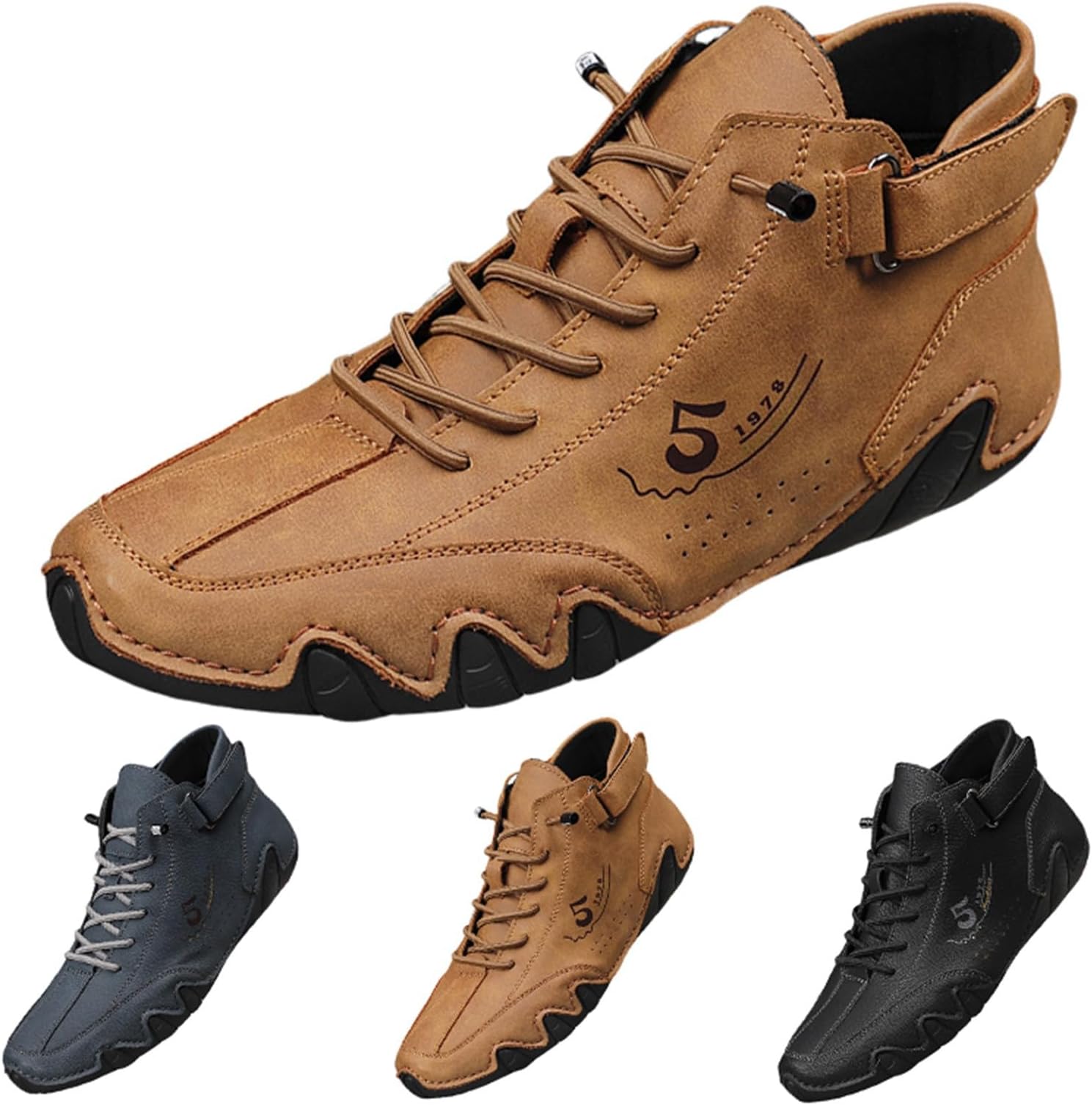 Extra Wide Fit Hiking Shoes, Comfortable Safety Shoes for Men and Women, Slip On Trainers Outdoor Trekking Walking Sneakers Lightweight Soft Sole Non-Slip Safety Work Boots