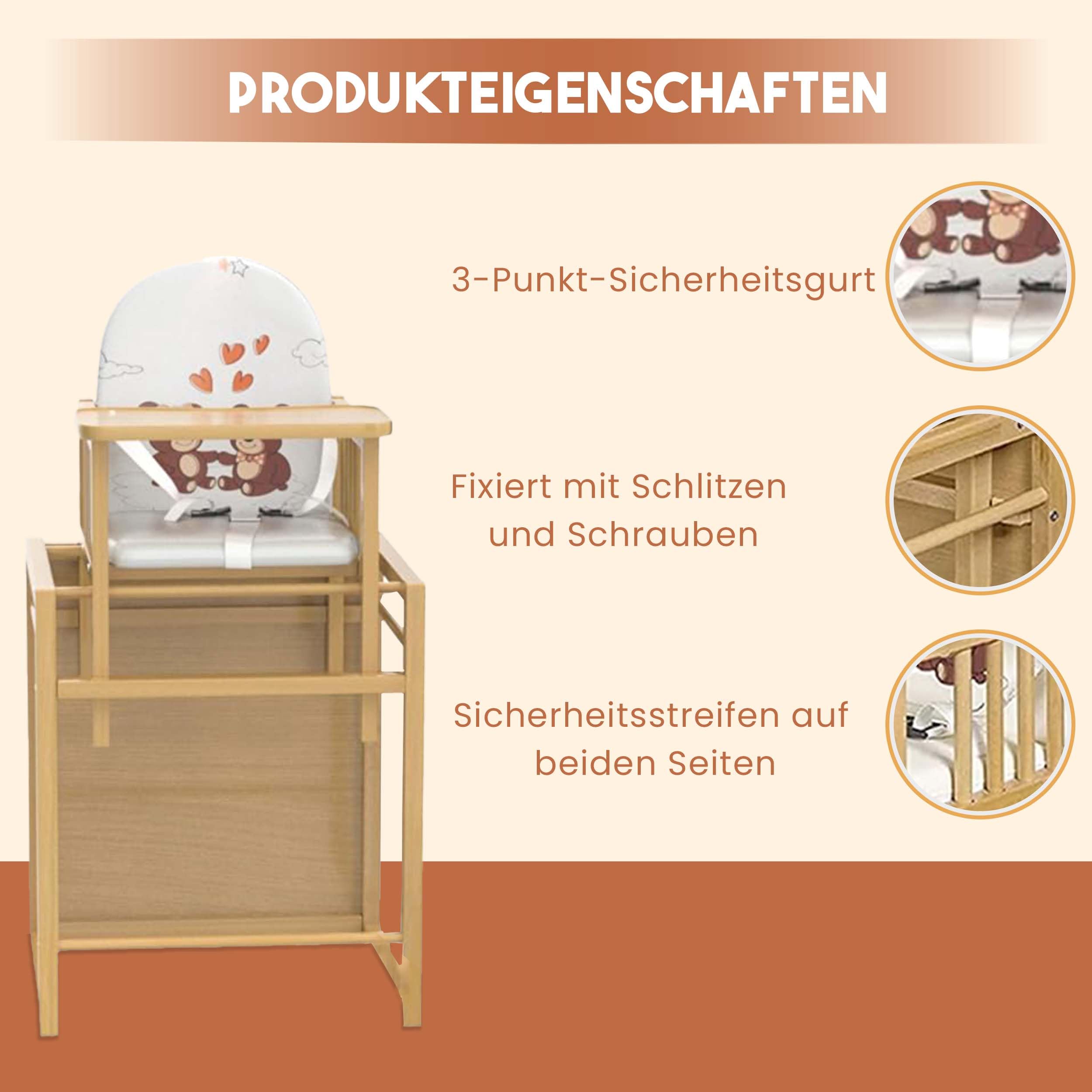 Kinderstoel stoel kinderen kinder kleinekinderstoel babystoel hout tafel blauw 401324 - Zwanger en Ouder Shop