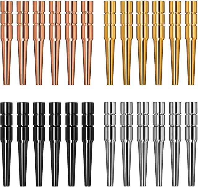 24PCS Criblage Pegs, Cribotage Pegs , Versatile Laiton Tapered Design fits 1/8 Trou Peg jeu de plateau Crib Conseil Pèlerons Pins Portable Crib Board Pegs pour les amis et la famille(4 Couleurs)