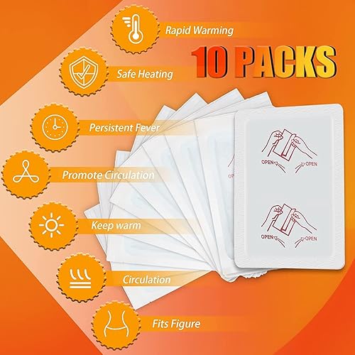 Miniatura 2 de MAIJIN Paquete de 50 calentadores de manos desechables, calor activado por aire para manos, pies y cuerpo, almohadillas térmicas con respaldo