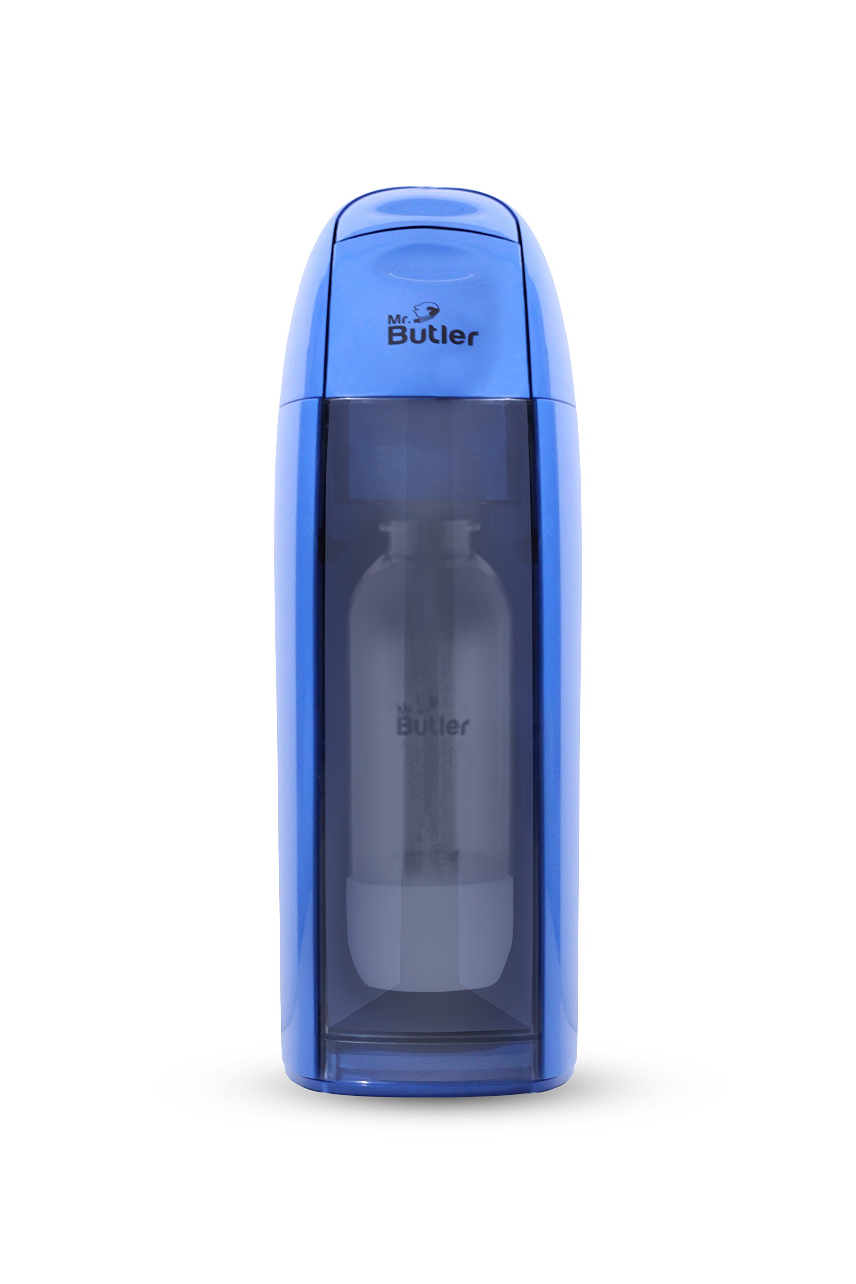 Italia Soda Maker- Blue, Single Cylinder Pack, Create Sparkling Water In Home Kitchen, Compact, Space Saving Design, Soda Beverage Carbonator