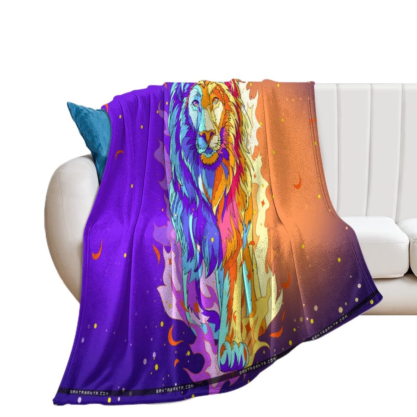 Couverture de canapé lion grand plaid chaud jeté de lit salon