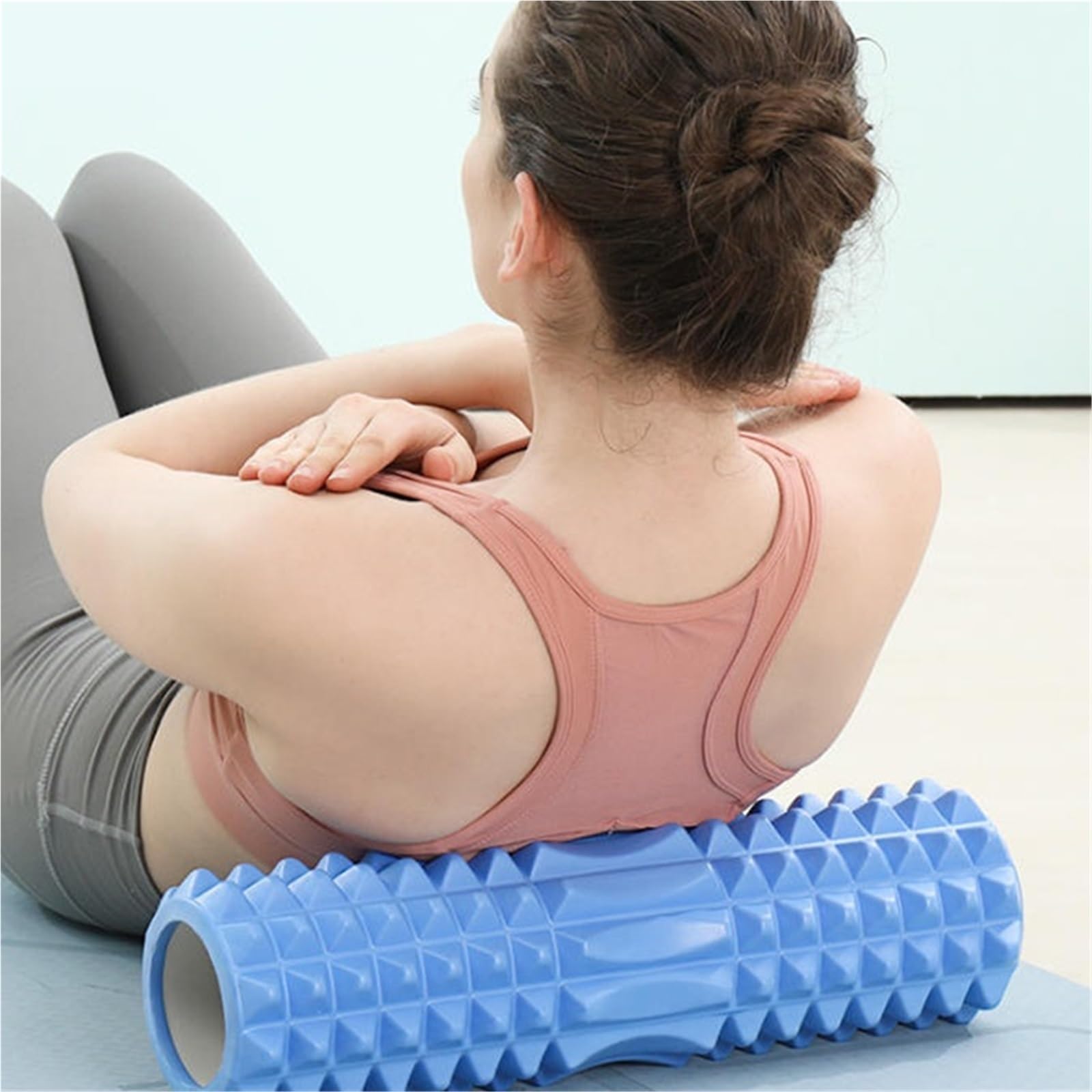 2 pezzi di rullo schiuma EVA cavo for yoga, pilates, for colonna, rilassamento muscolare, palestra, attrezzatura for il fitness Per Sport(Orange)
