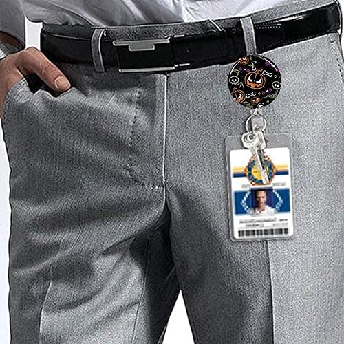 Miniatura 6 de Carrete de insignia de Halloween, divertidos carretes de insignia de calabaza retráctil, clip retráctil, soportes retráctiles para enfermeras,