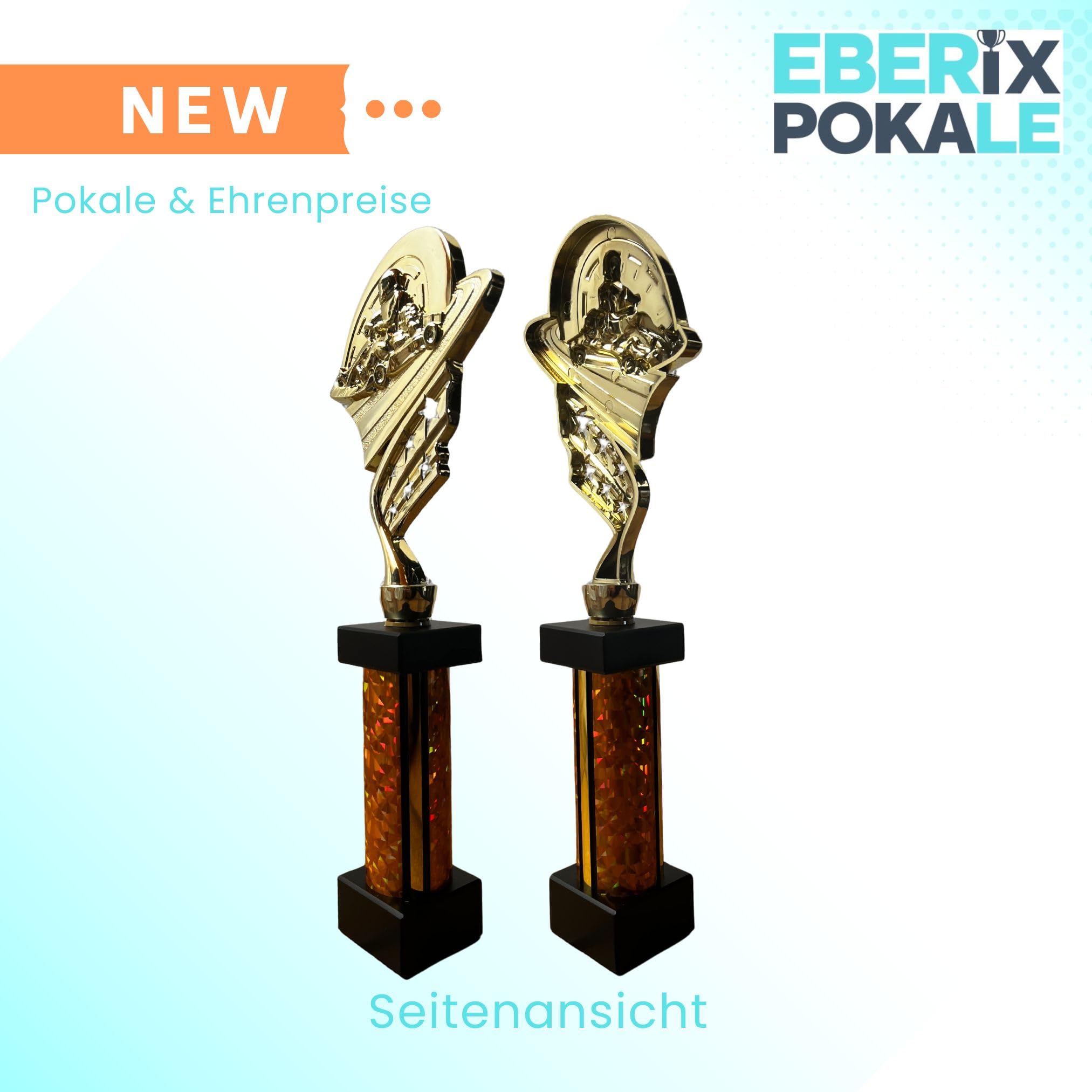 eberix Trophée de kart automobile avec gravure au choix – Trophée de kart Racing – Coupe de vainqueur pour les courses et les compétitions de sport automobile – Personnalisable