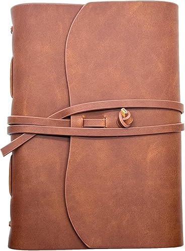 Miniatura 10 de Diario de cuero hecho a mano de 120 hojas de papel con líneas