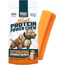 Bully Max High Protein Power Dog Chews 75% Protein, All-Natural 2-Ingredient, Grain-Free, Dental Dog Treats Pumpkin, 1 Pack
