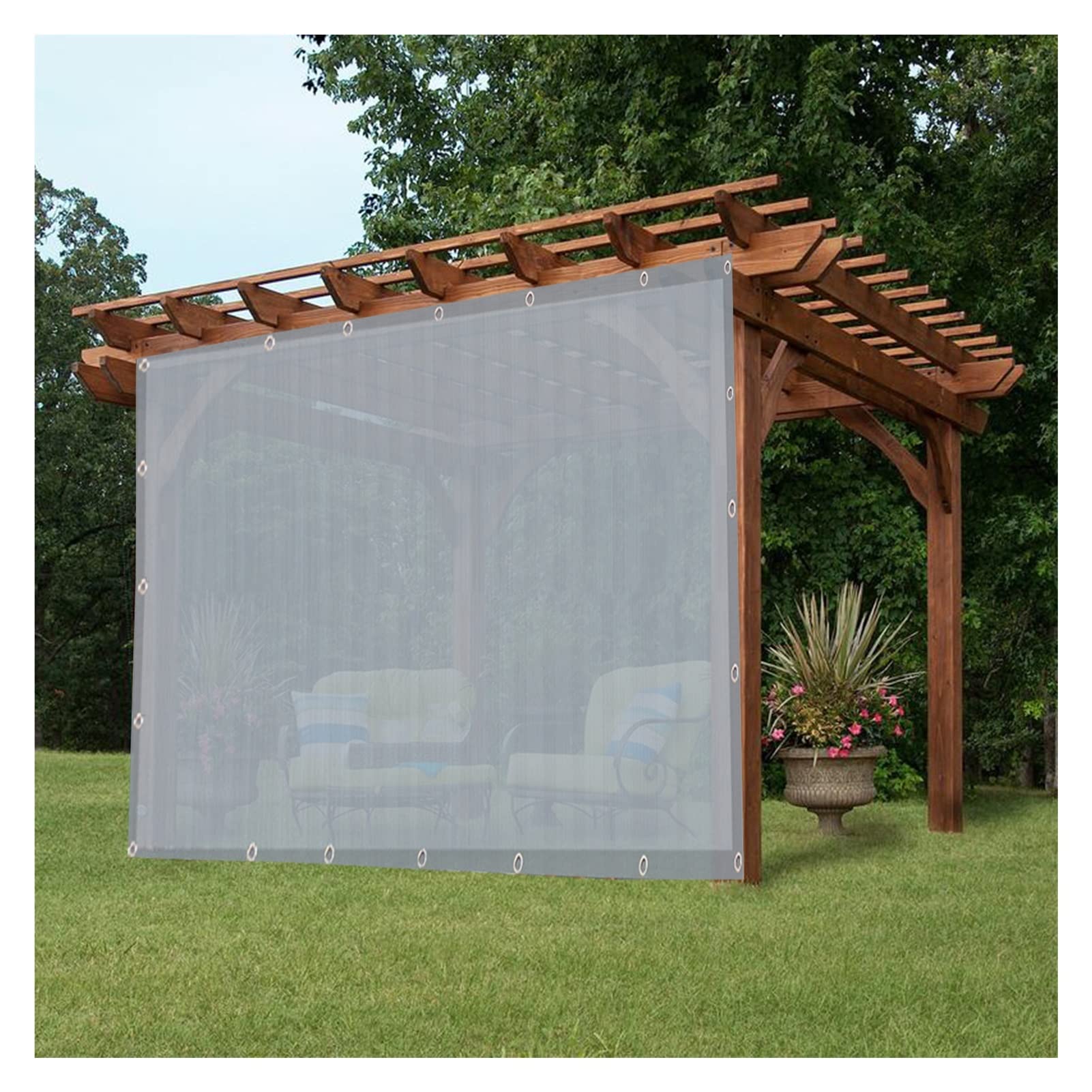 GLDYTVF Sun Shade Cloth 95% UV Block Mesh with Grommets Grey Outdoor Shade Sail for Garage Patio and Garden 2x10m/6.56x32.8ft