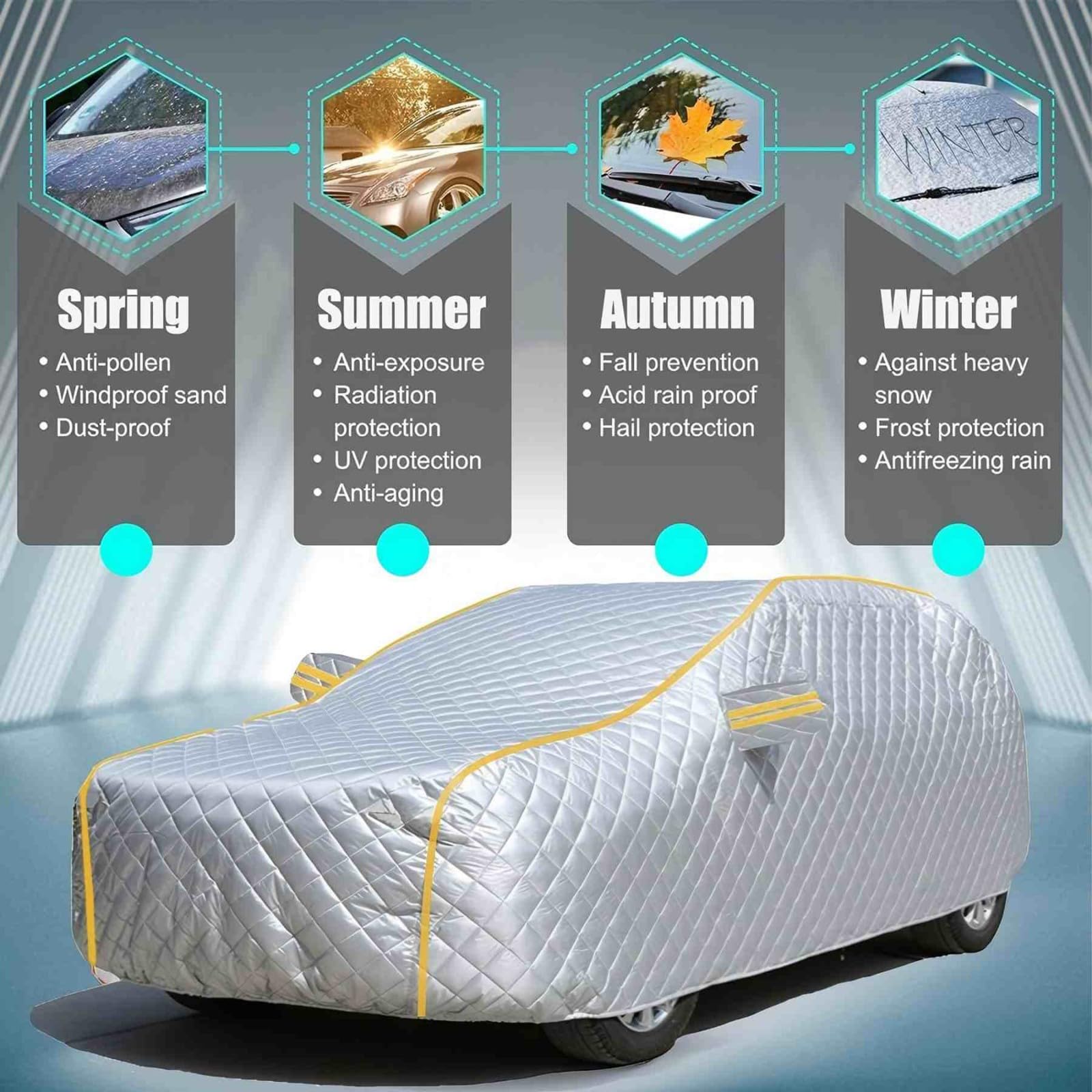 Telo Copriauto Antigrandine per Nissan Qashqai e-POWER 2026 | Telo protettivo per auto da esterno impermeabile antigrandine anti-foglie antivento antipolvere antigraffio