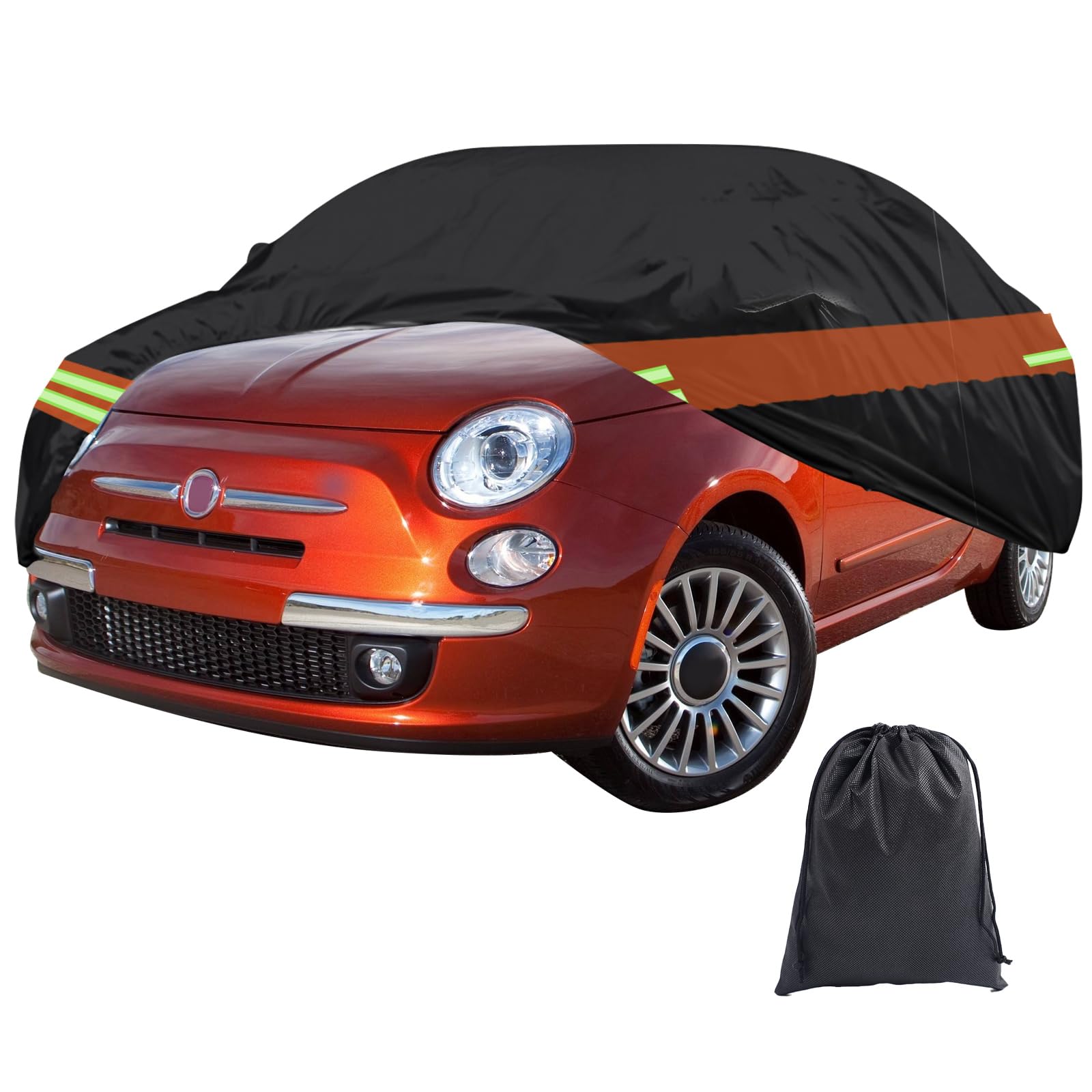 Cubierta de exterior para Fiat 500E que protege tu coche aparcado en la calle del sol 8
