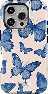 جراب مزدوج الطبقة لهاتف iPhone 16 Pro Max — تصميم أنيق وعصري للرجال والنساء، بنقش جمالي جذاب، حماية قوية ومظهر رائع (سمفونية الفراشة الملكية)