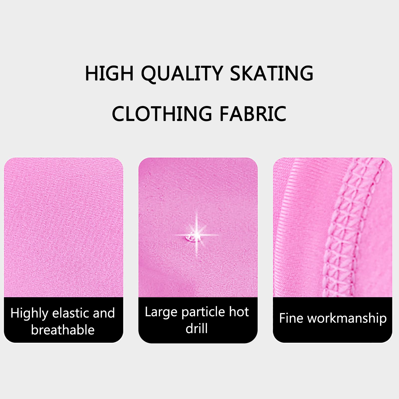 Chaqueta de Patinaje Artístico con Pantalones Mujer Elástico Ropa de Patinaje sobre Hielo Competición Entrenamiento con Pedrería(Size:S,Color:Verde)