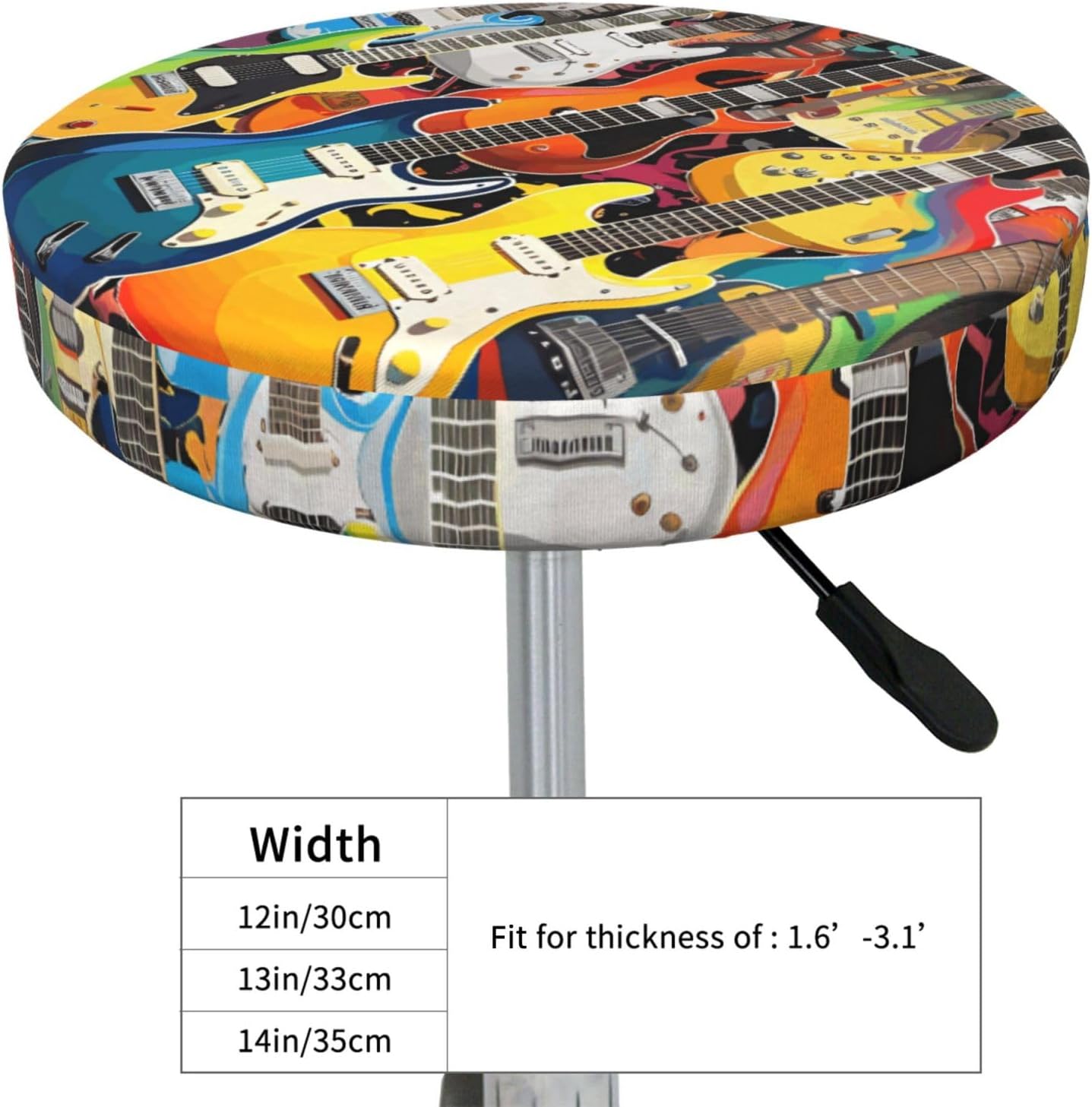 Guitars 13 inch Round Bar Stool Covers