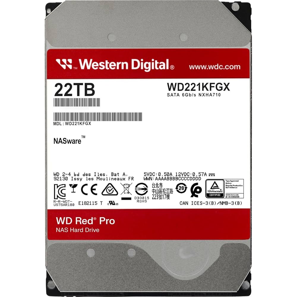 Amazon | Western Digital (ウエスタンデジタル) 22TB WD Red