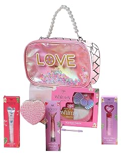 Whimsy Beauty Glam-On Beauty Kit | Safe Beauty Set for Girls & Teens | Lip Balm, Lip Jelly, Eyeliner & Eye Shadow Palette | Pack of 5