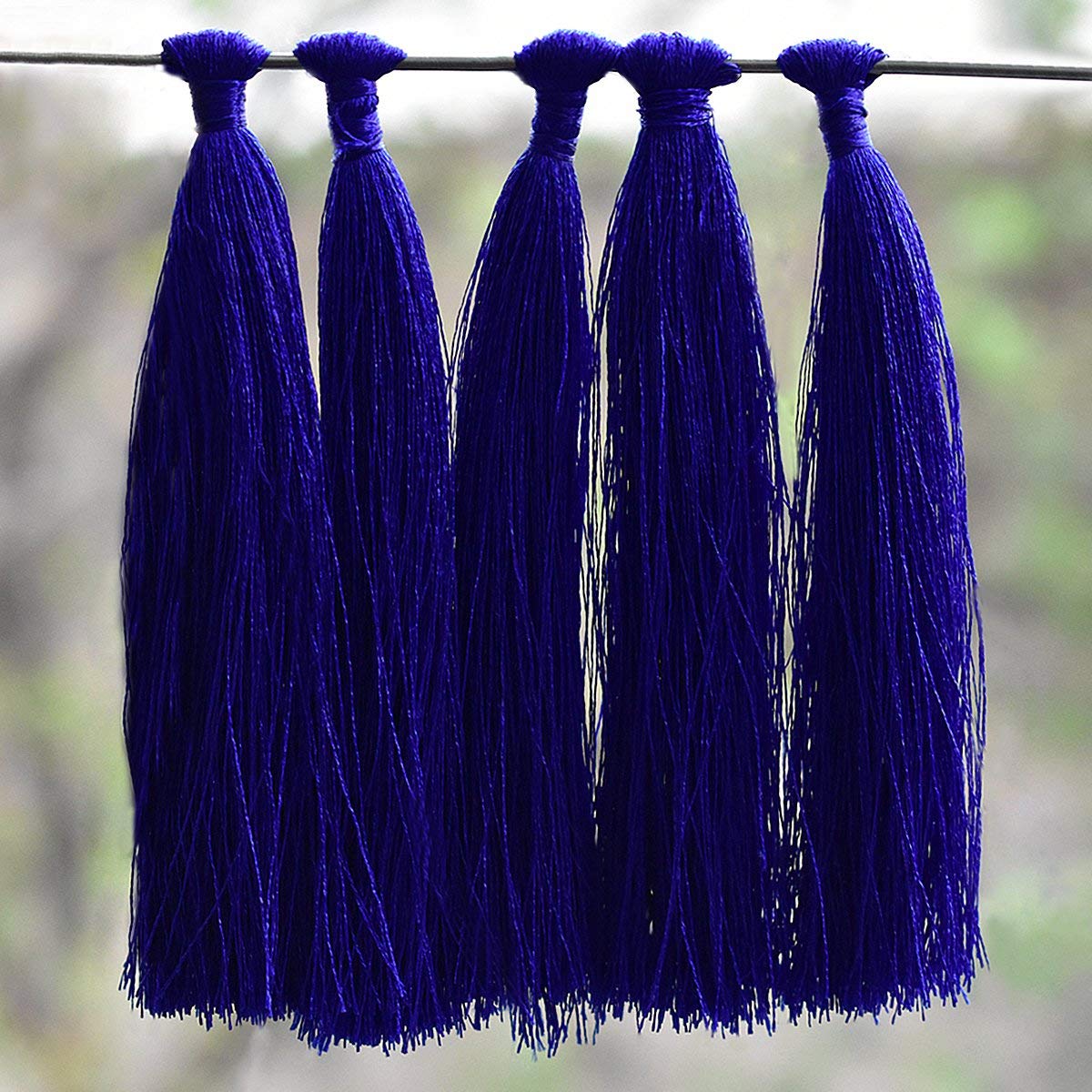 TIMESETL Tassels for Craft,Earring Making and Decoration Purpose- 100 Pieces(10 cm)…Approx (Royal Blue)