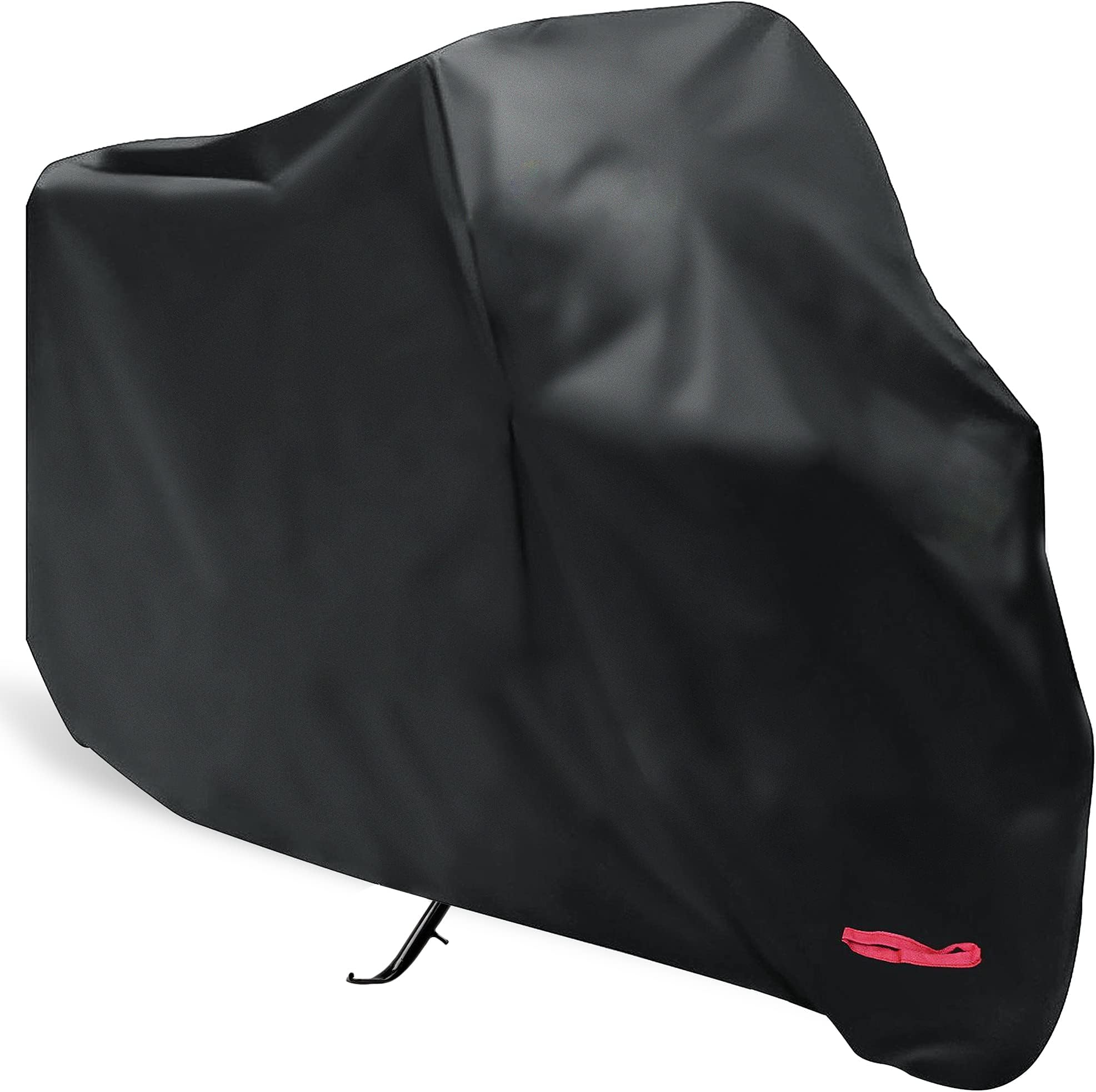 WDLHQC Motorcycle Cover, Waterproof Motorcycle Cover All Weather Outdoor Protection,Oxford Durable & Tear Proof,Fit for 105 inch Motors, Black