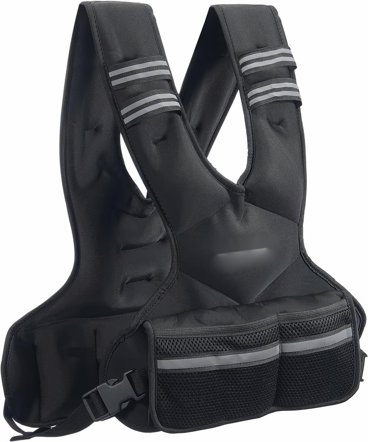 Weighted Vest 11-20lb Adjustable, Iron Sand Weights - Men Women Workout Vest for Strength Training, Running, Jogging - Reflective, Breathable Fitness Equipment
