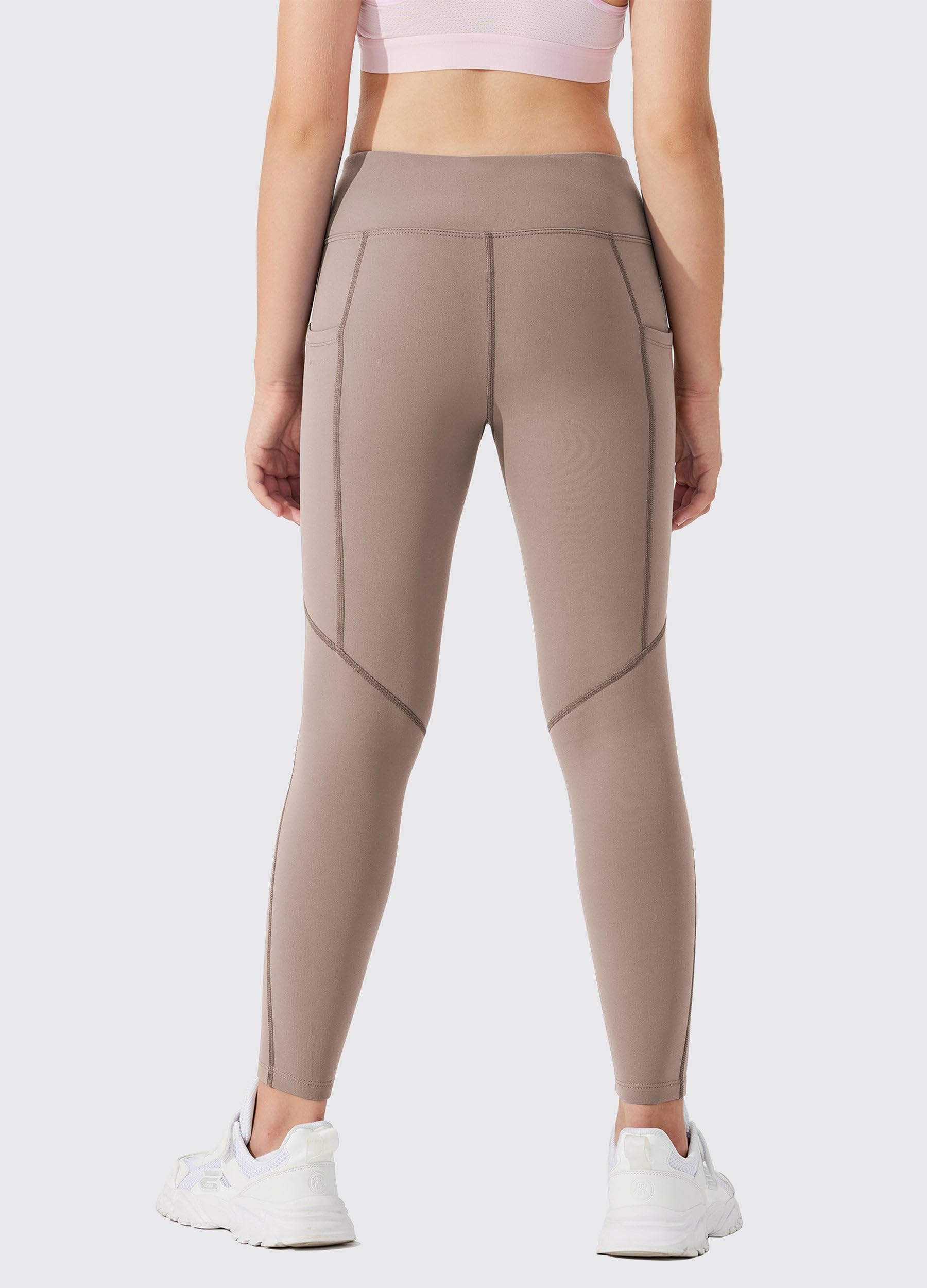 Willit Leggings thermiques doublés en polaire avec poches pour fille - Résistant à l'eau