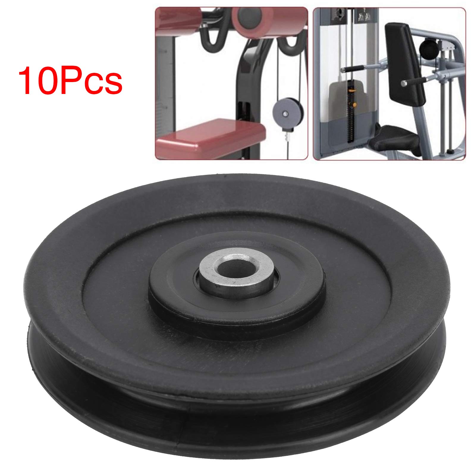 Puleggia con Cuscinetto Fitness in Nylon Resistente da 115 Mm per Accessori per Palestra Domestica, Set di 10 Pezzi per Centro Benessere, Fitness Familiare e Uso Aziendale