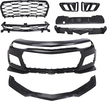 Front Bumper Cover Set Compatible With 2016-2018 Chevrolet Camaro, ZL1 Style Front Bumper Conversion Kit
