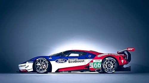 Iconic Arts Póster laminado 24x36 de Supercar: Ford GT Horas de Le Mans Muscle Car