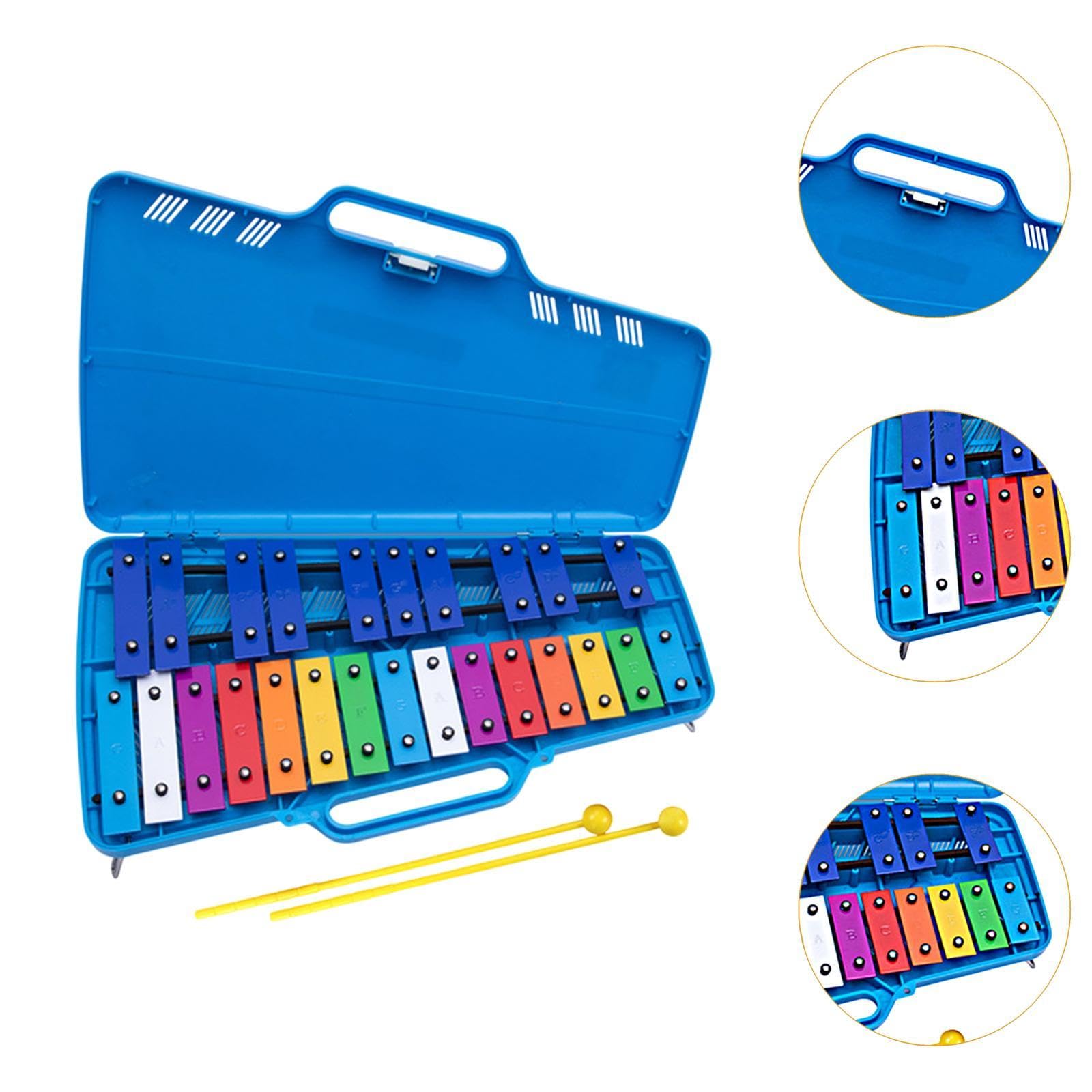 Generic Xilófono para Niños, Juguete Educativo Musical para Motricidad Fina, Aprendizaje Temprano, Xilófono de 25 Notas, Carillón para Banda Infantil, Azul