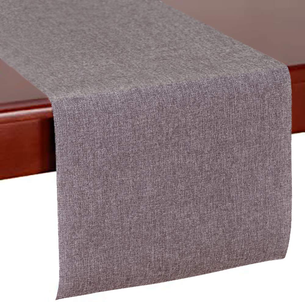 Chemin de table gris motif tissé idéal pour décorer une table de dîner chic de 274 cm