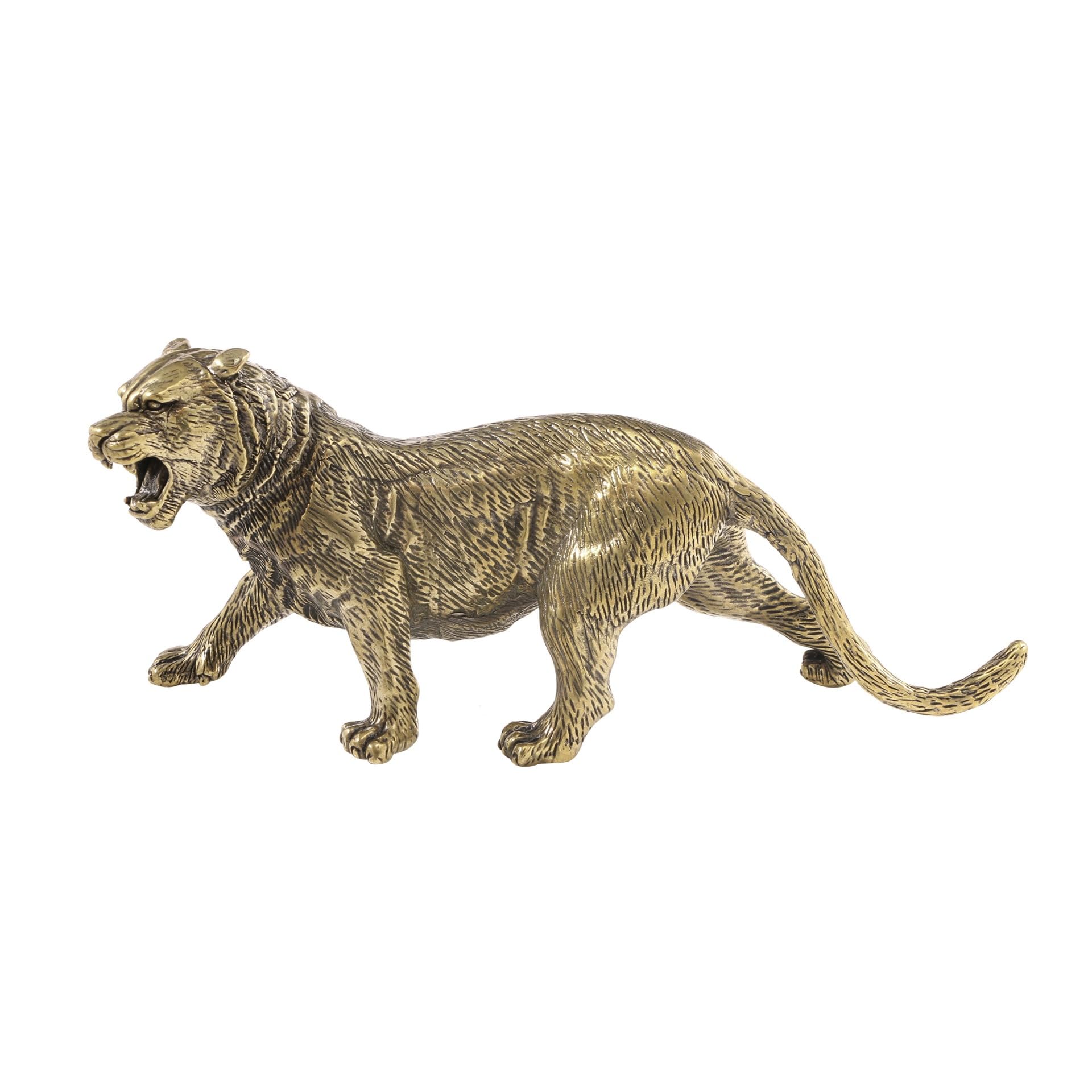 NGDFGR Vintage Brass Animal Tiger Statue For Zodiac Tiger Fengshui Home Decor, Office Desk,Bookshelf Display-Paperweight, Creative Gift