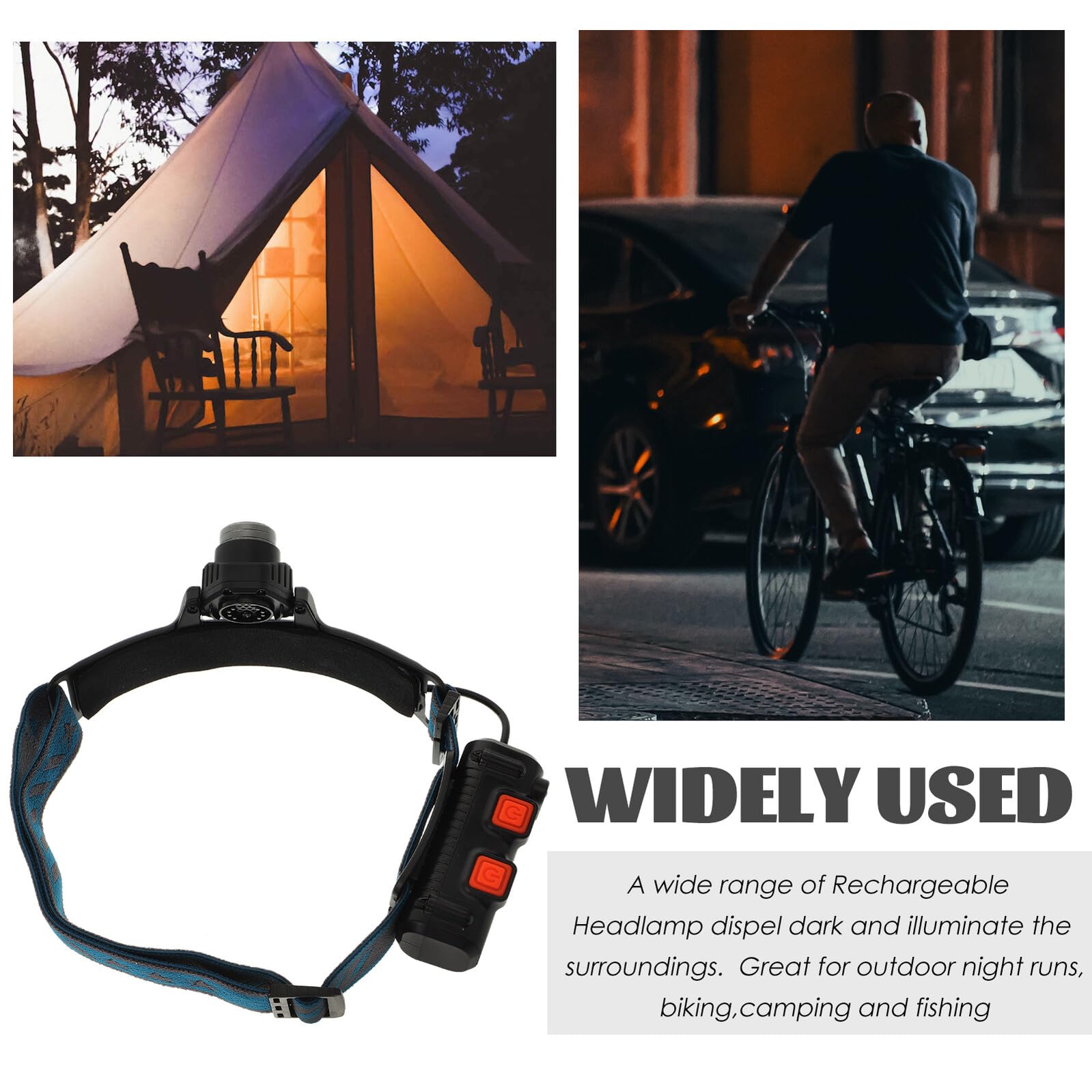 Lampe Frontale LED Rechargeable Lumens avec Bandeau Réglable Éclairage Large pour Chasse Course et Activités de Plein Air Batterie Lithium Type-c Longue Durée
